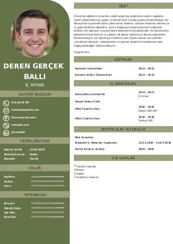 İç Mimar Cv Örnekleri cv indir